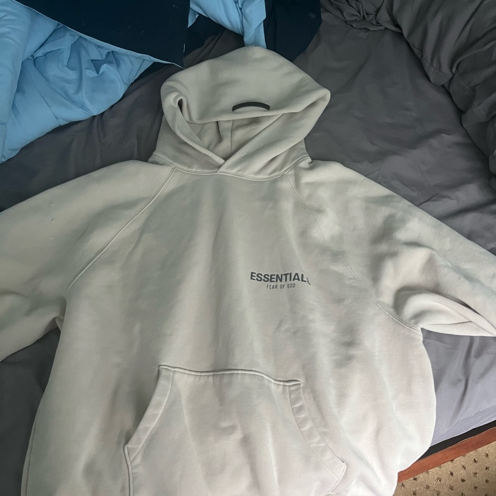 Mens fear of god cream hoodie size small